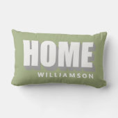 Custom Pastel Green White Home Minimalist Modern  ランバークッション (裏面)