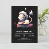 Custom Pastel Lion Birthday 招待状 (スタンド正面)