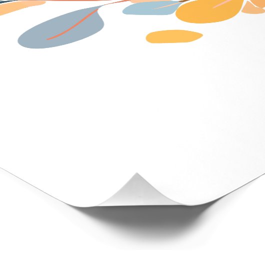 Custom Pastel Orange Cavalier Silhouette Poster ポスター (コーナー)