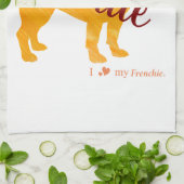 Custom Pastel Orange French Bulldog - Frenchie キッチンタオル (折り畳み)