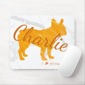 Custom Pastel Orange French Bulldog - Frenchie マウスパッド (マウス)