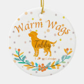 Custom Pastel Orange Labrador Retriever Christmas  セラミックオーナメント (正面)