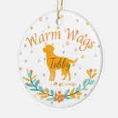 Custom Pastel Orange Labrador Retriever Christmas  セラミックオーナメント (左)