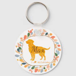 Custom pastel orange labrador retriever keychain キーホルダー