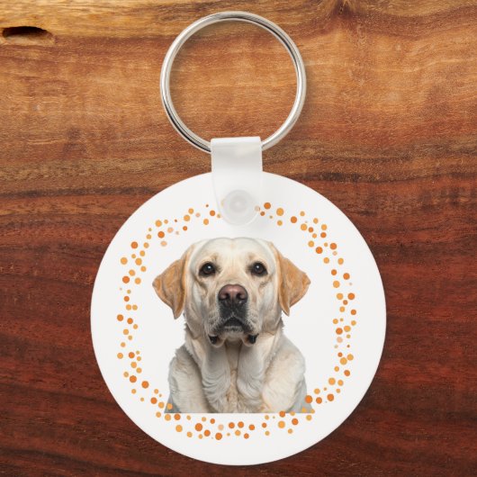 Custom pastel orange labrador retriever keychain キーホルダー (裏面)