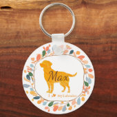 Custom pastel orange labrador retriever keychain キーホルダー (正面)