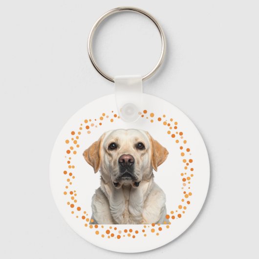 Custom pastel orange labrador retriever keychain キーホルダー (裏面)