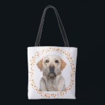 Custom pastel orange Labrador Retriever tote bag トートバッグ<br><div class="desc">This pastel orange tote bag features your dog's photo on one side and a festive pastel orange labrador retriever silhouette design with the phrase 'I love my labrador retriever.' and dog’s name on the other. Personalize with your name and cute photo to create a unique pastel-colored tote bag that makes...</div>
