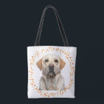 Custom pastel orange Labrador Retriever tote bag トートバッグ<br><div class="desc">This pastel orange tote bag features your dog's photo on one side and a festive pastel orange labrador retriever silhouette design with the phrase 'I love my labrador retriever.' and dog’s name on the other. Personalize with your name and cute photo to create a unique pastel-colored tote bag that makes...</div>