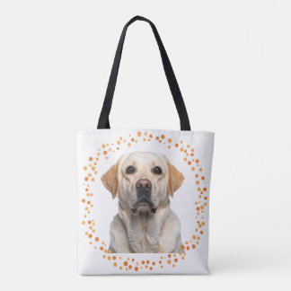 Custom pastel orange Labrador Retriever tote bag トートバッグ