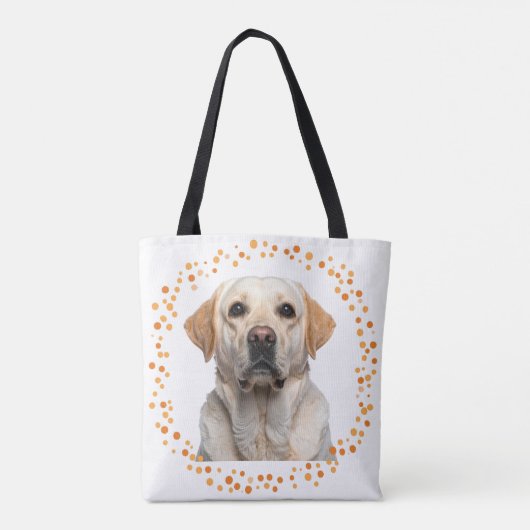 Custom pastel orange Labrador Retriever tote bag トートバッグ (裏面)