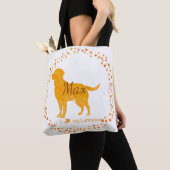 Custom pastel orange Labrador Retriever tote bag トートバッグ (クローズアップ)