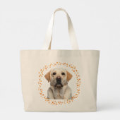 Custom Pastel Orange Labrador Retriever Tote Bag  ラージトートバッグ (裏面)