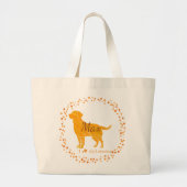 Custom Pastel Orange Labrador Retriever Tote Bag  ラージトートバッグ (正面)