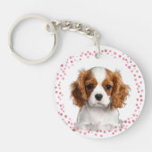 Custom pastel pink cavalier keychain Photo  キーホルダー (正面)