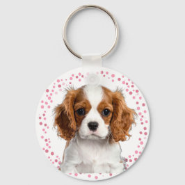 Custom pastel pink cavalier keychain Photo キーホルダー
