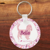 Custom pastel pink cavalier keychain Photo  キーホルダー (裏面)