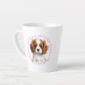 Custom pastel pink cavalier mug Photo Personalized カフェラテマグ (左アングル)