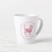 Custom pastel pink cavalier mug Photo Personalized カフェラテマグ (右アングル)
