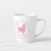 Custom pastel pink cavalier mug Photo Personalized カフェラテマグ (右)
