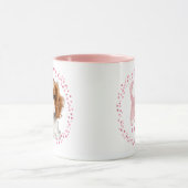 Custom pastel pink cavalier mug Photo Personalized マグカップ (中央)