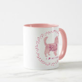 Custom pastel pink cavalier mug Photo Personalized マグカップ (正面右)