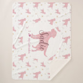 Custom Pastel pink labrador retriever blanket gift シェルパブランケット (正面)