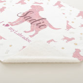 Custom Pastel pink labrador retriever blanket gift シェルパブランケット (3/4)