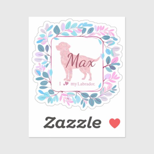 Custom Pastel Pink Labrador Retriever Sticker Gift シール (シート)