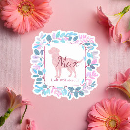 Custom Pastel Pink Labrador Retriever Sticker Gift シール