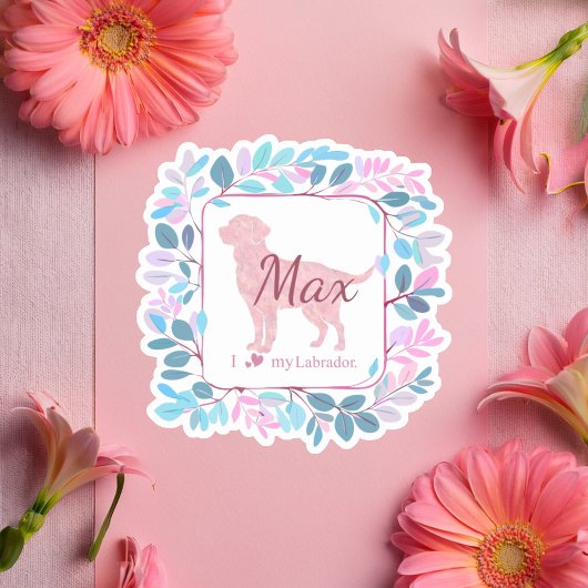 Custom Pastel Pink Labrador Retriever Sticker Gift シール