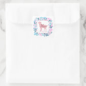 Custom Pastel Pink Labrador Retriever Sticker Gift スクエアシール (バッグ)