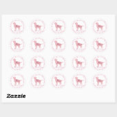 Custom Pastel Pink Labrador Retriever Sticker Gift ラウンドシール (シート)