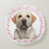 Custom pastel pink Labrador Retriever throw pillow ラウンドクッション (裏面)