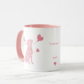 Custom Pastel Pink Labrador Retriever Valentine マグカップ (正面左)