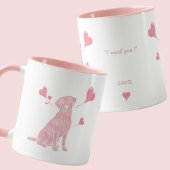 Custom Pastel Pink Labrador Retriever Valentine マグカップ