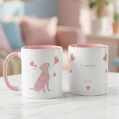Custom Pastel Pink Labrador Retriever Valentine マグカップ