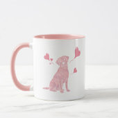 Custom Pastel Pink Labrador Valentine Mug, Name マグカップ (左)