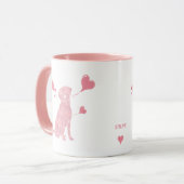 Custom Pastel Pink Labrador Valentine Mug, Name マグカップ (正面左)
