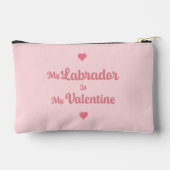Custom Pastel Pink Labrador Valentine Name Pouch アクセサリーポーチ (裏面)