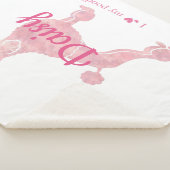 Custom Pastel Pink Poodle Silhouette Blanket シェルパブランケット (3/4)