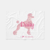 Custom Pastel Pink Poodle Silhouette Blanket フリースブランケット (正面(横))
