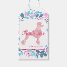 Custom Pastel Pink Poodle Silhouette Gift Tag ギフトタグ
