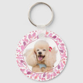 Custom Pastel Pink Poodle Silhouette  Keychain キーホルダー (正面)