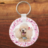 Custom Pastel Pink Poodle Silhouette  Keychain キーホルダー (正面)