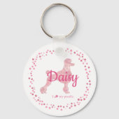 Custom Pastel Pink Poodle Silhouette  Keychain キーホルダー (裏面)