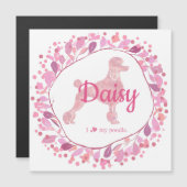Custom Pastel Pink Poodle Silhouette  Magnet (正面/裏面)