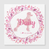 Custom Pastel Pink Poodle Silhouette Magnet (正面)