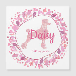 Custom Pastel Pink Poodle Silhouette Magnet