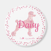 Custom Pastel Pink Poodle Silhouette  Magnet マグネット (正面)